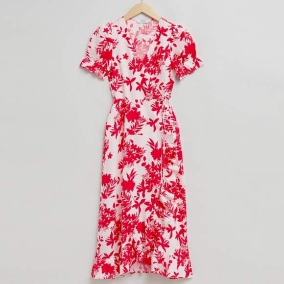 & Other Stories Floral Linen Wrap Dress - 6 - Picture 4 of 4